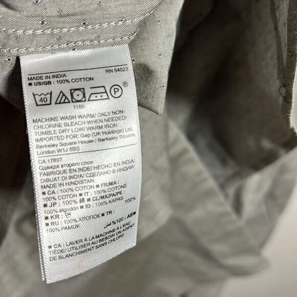 Banana Republic Gray Custom 078 Wash Shirt Grant Fit Button Down Shirt Men's L - Picture 5 of 7